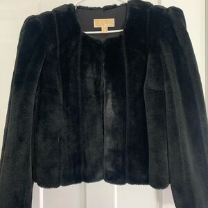 Michael Kors X-Large Faux Fur Black Cropped Jacket!